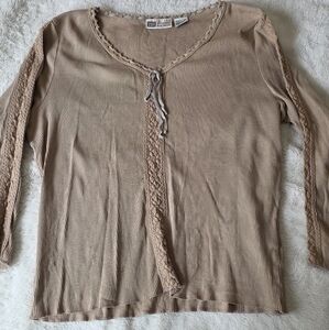 Y2k Faded Glory Beige Longsleeve